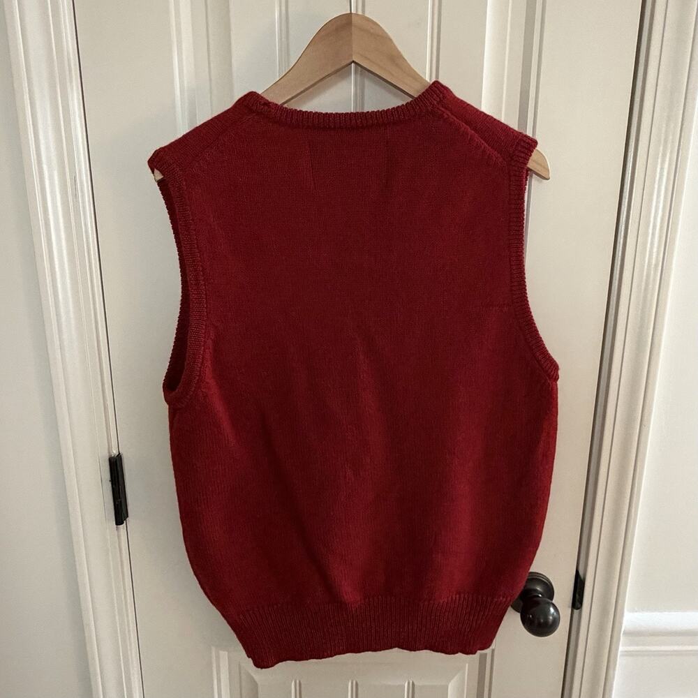 Vintage Abercrombie & Fitch Red Sweater Vest 100% Wool Size XL - Picture 6 of 12